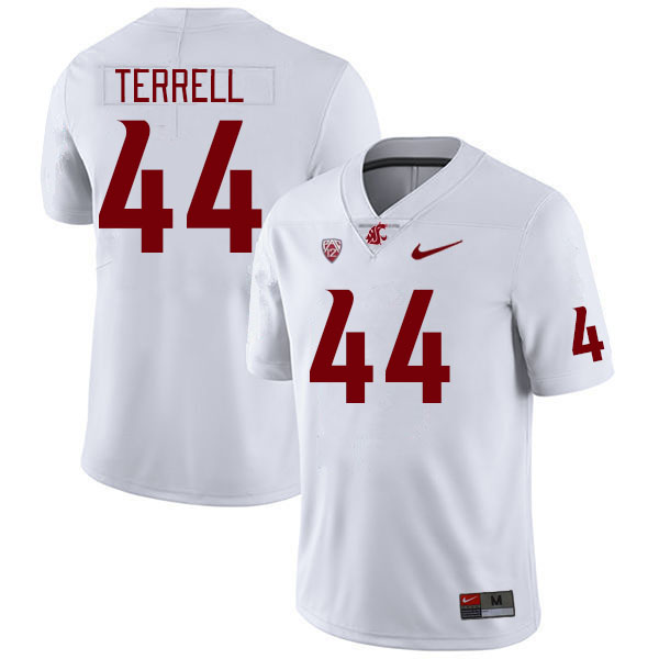 Men #44 Isaac Terrell Washington State Cougars College Football Jerseys Stitched Sale-White